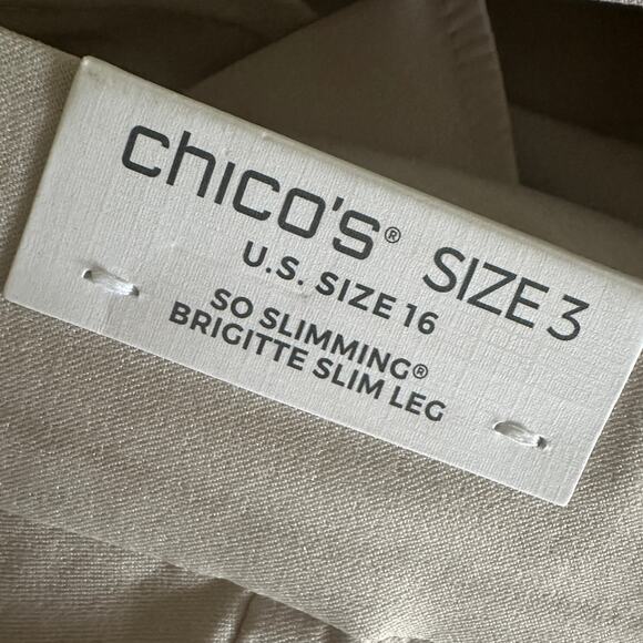 CHICOS | Womens So Slimming Brigitte Slim Leg Crop Pants NEW Size 16 Stretchy - Picture 5 of 12